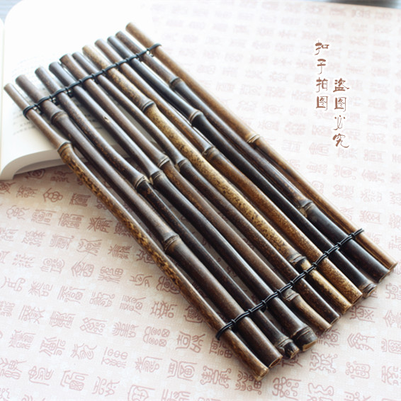 紫竹手编垫子超复古天然摆设道具