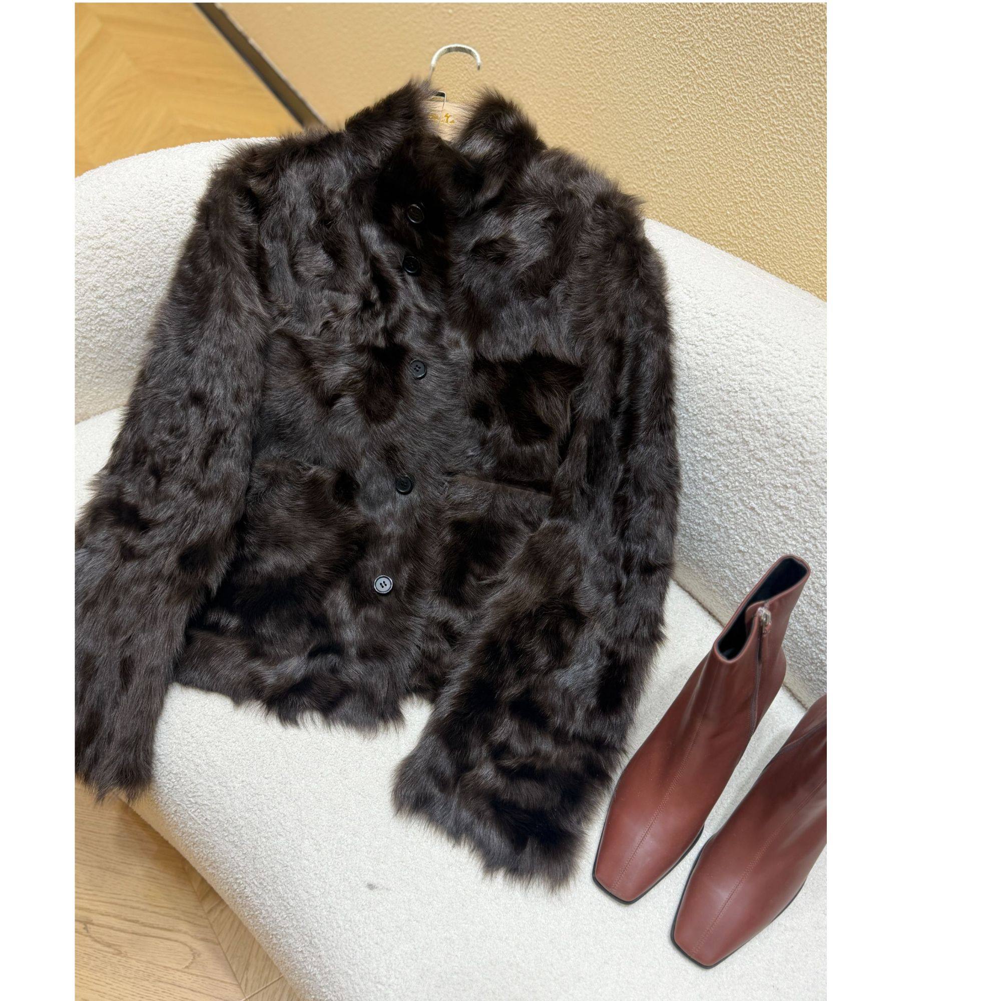 山.尔【克莱特】两面穿 稀缺小湖羊皮毛一体冬款外套