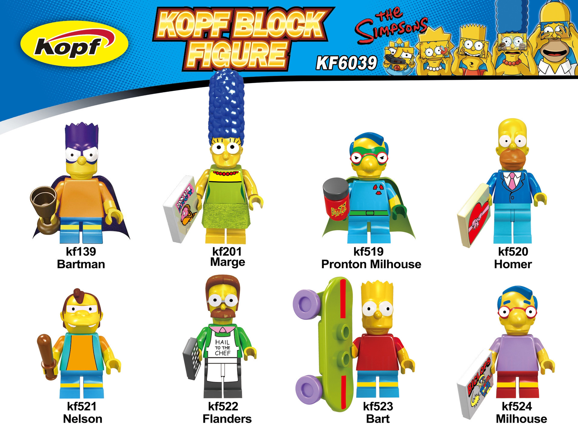 科峰积木kf6039辛普森一家系玛姬辛普森margesimpson积木人仔玩具