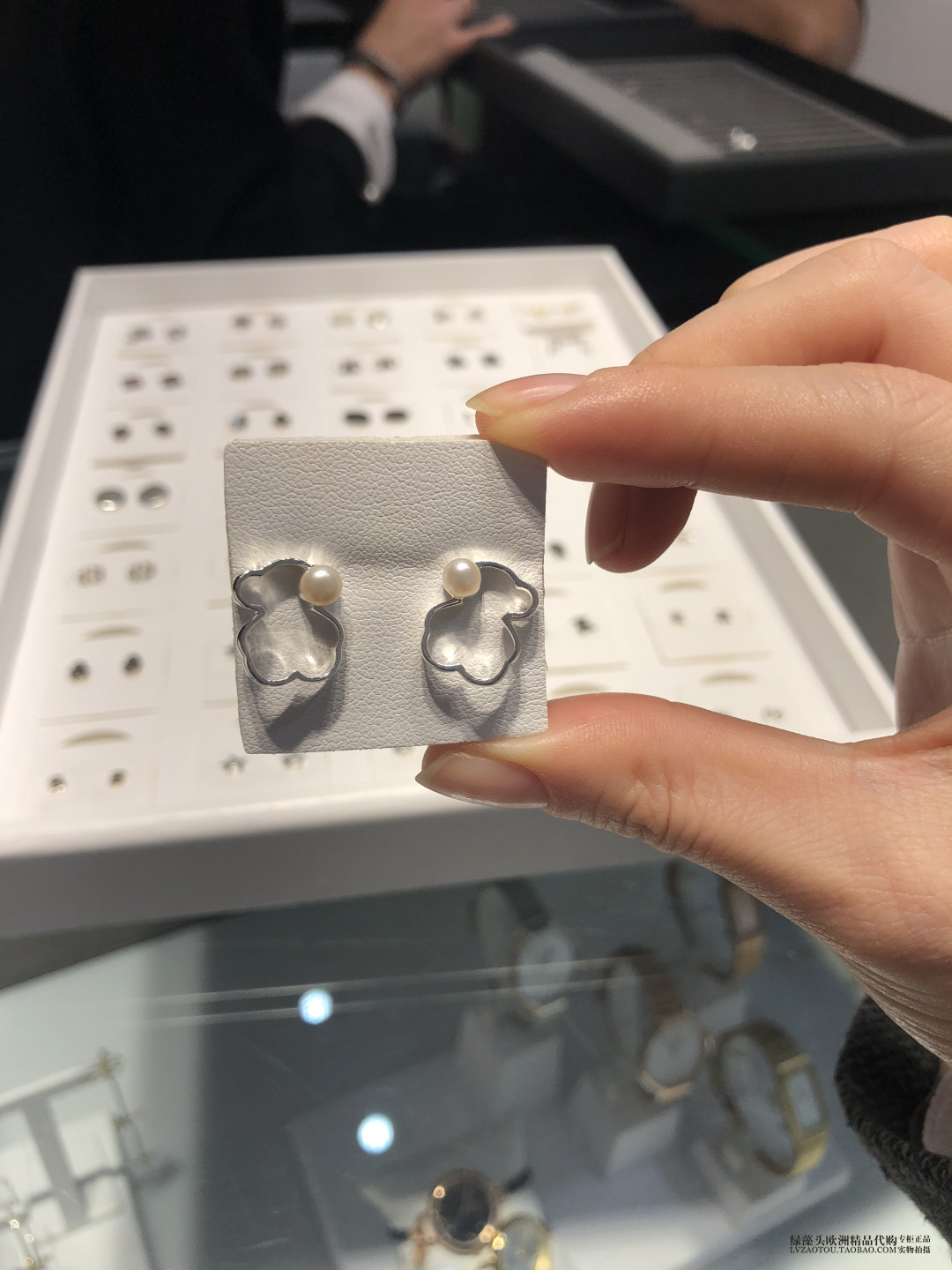 西班牙轻奢小众tous桃丝熊 经典简约百搭镂空小熊珍珠925纯银耳钉