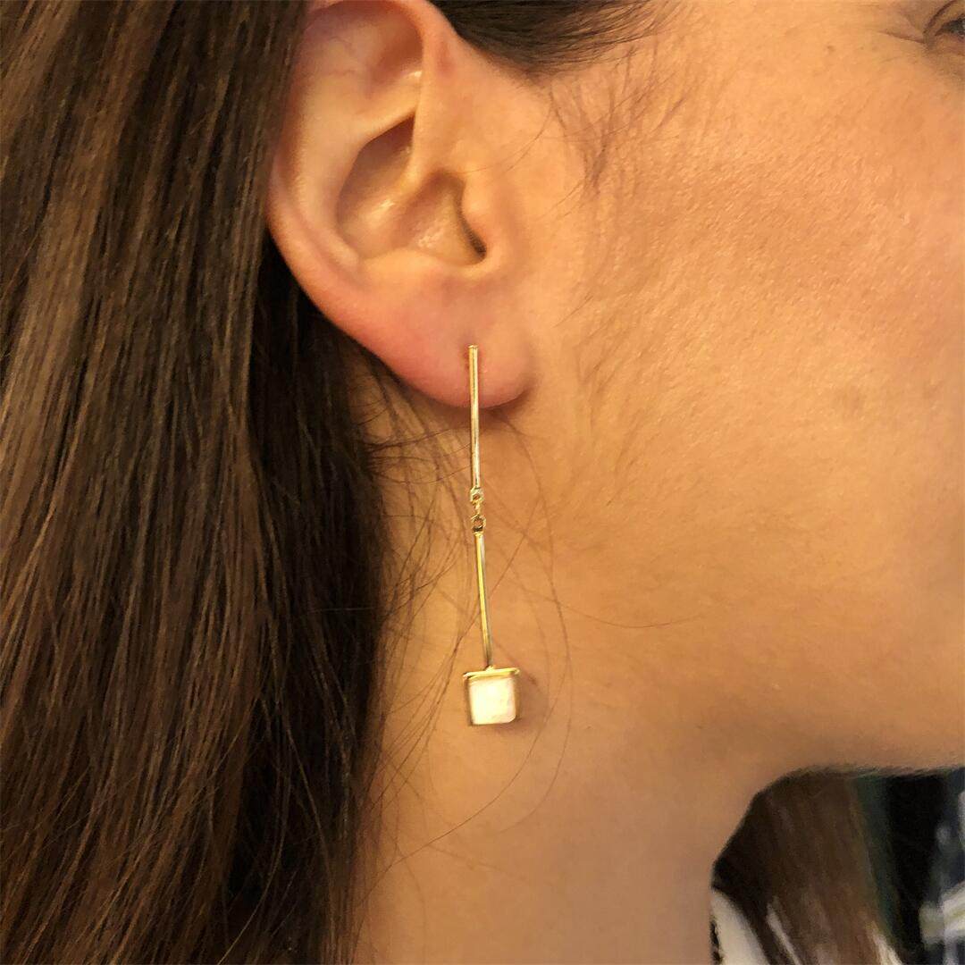 女珠贝小众设计耳环高级感长流苏