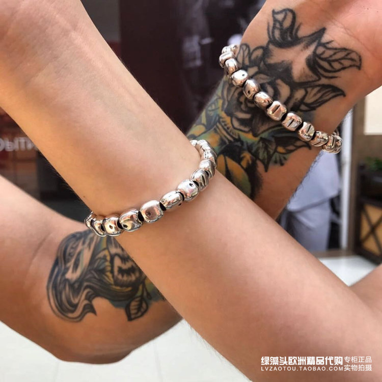西班牙专柜 纯手工 潮牌UNO DE 50情人节简约不规则方珠 情侣手链