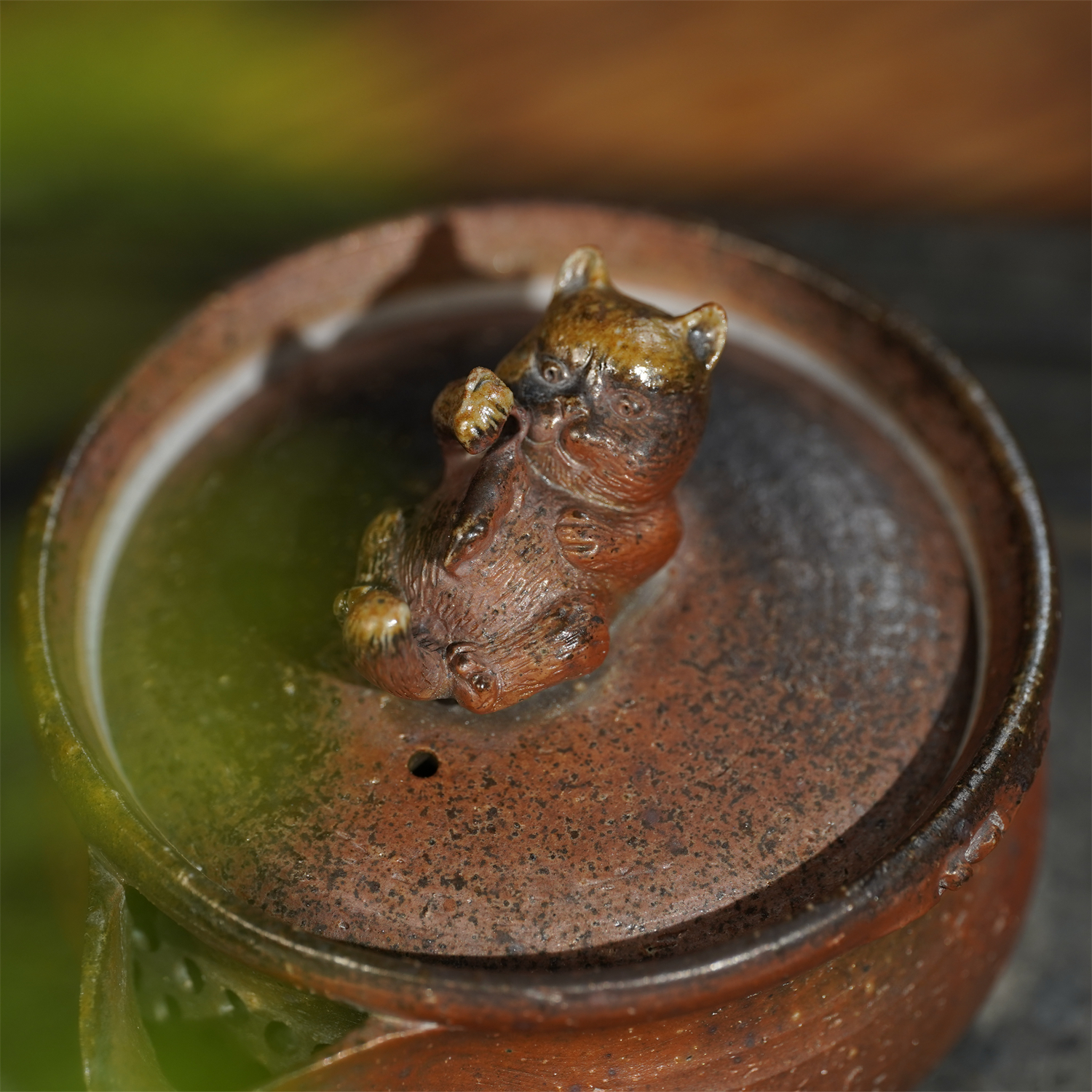 招财猫柴烧宝瓶150ml可爱国风