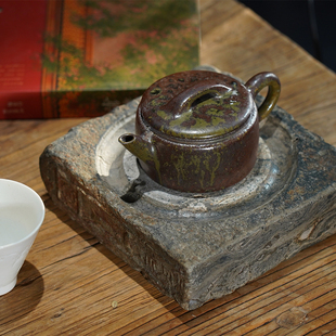 紫砂汉瓦壶200ml 箐山堂作品 半手工松木柴烧裸烧自然落灰