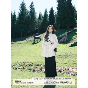 官图白色相簿2025早秋韩系风衣外套女短款英伦风上衣立领尤莱特