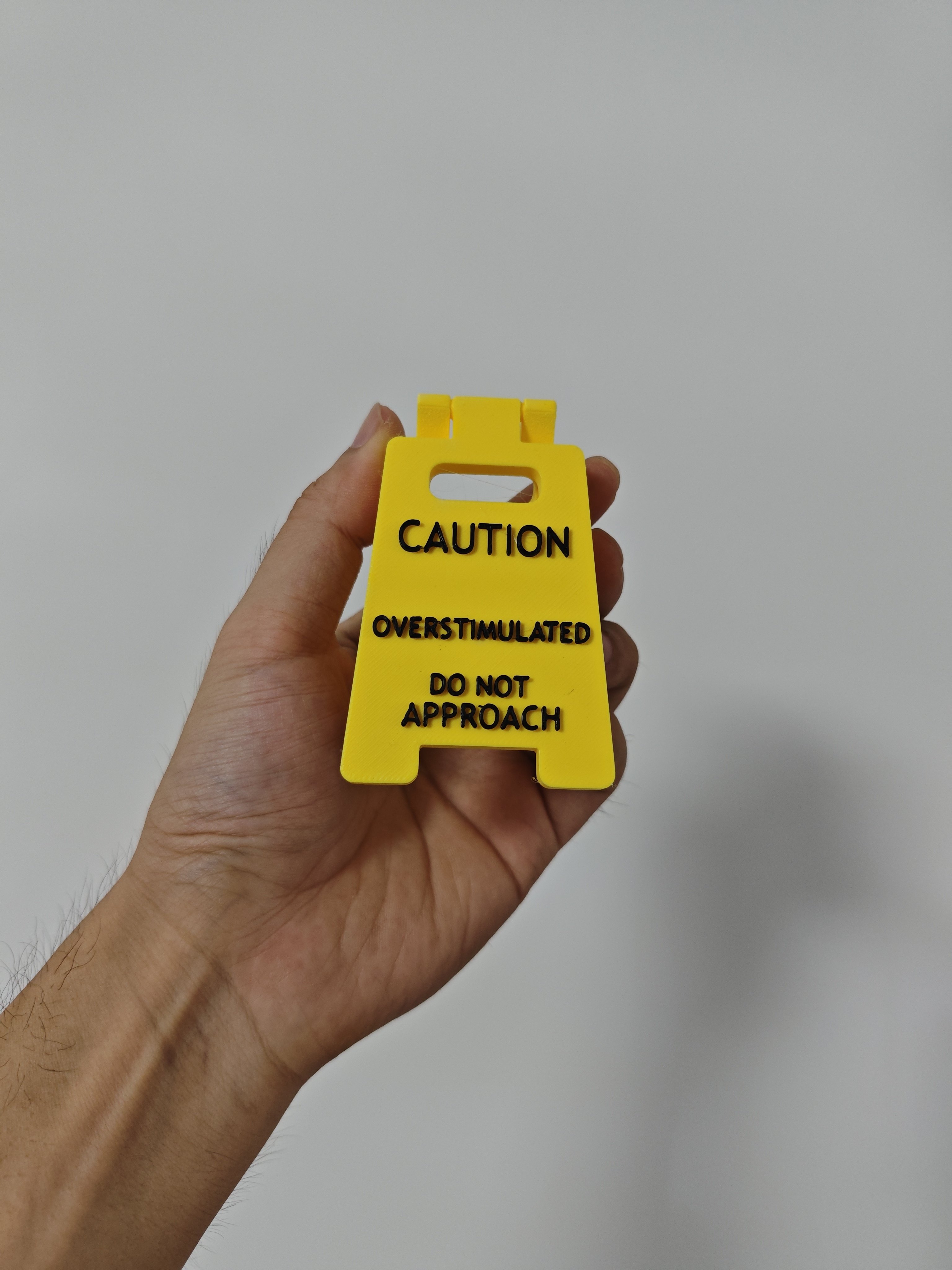 Caution小心小心过度刺激迷你警告牌警示牌请勿靠近摆件装饰品