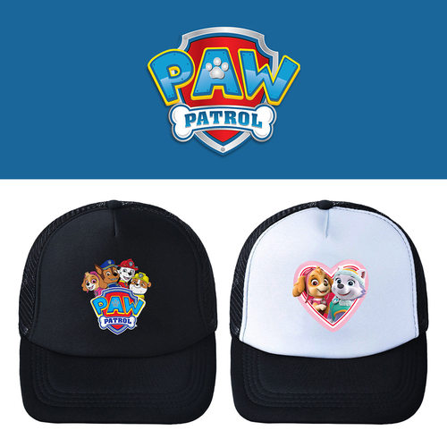 PAW PATROL汪汪队立大功黑白鸭舌网帽四季遮阳可爱卡通帽子