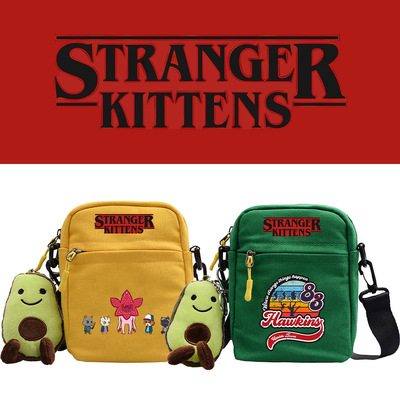 Stranger Thing怪奇物语单肩包电影周边帆布透气男女斜跨小方包