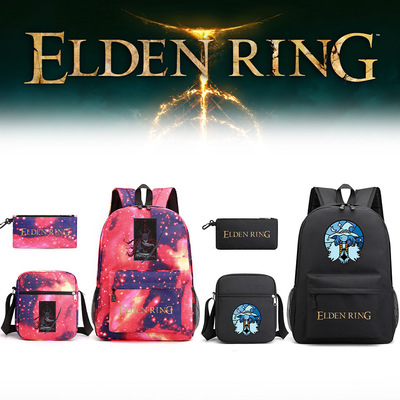 Elden Ring埃尔登指环三件套书包男女学生双肩包潮流印花大容量