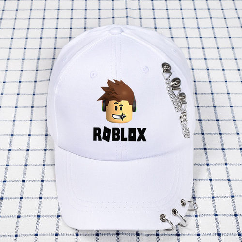 ROBLOX周边帽子棒球帽柳钉鸭舌帽平沿遮阳帽卡通可爱男女学生帽子