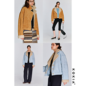 平驳领落肩短款 环保麂皮绒 夹克皮毛一体外套 轻量厚毛 KOKIA现货