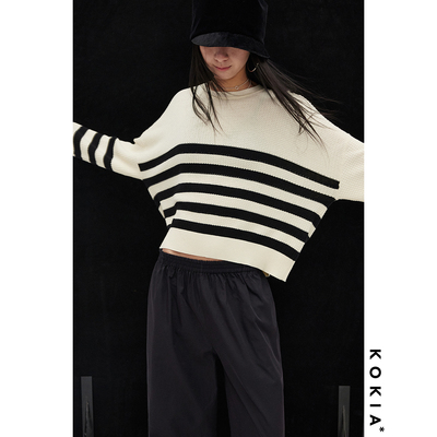 KOKIA木代尔棉松软条纹套头衫