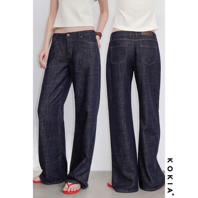KOKIA棉麻活性染低腰牛仔裤