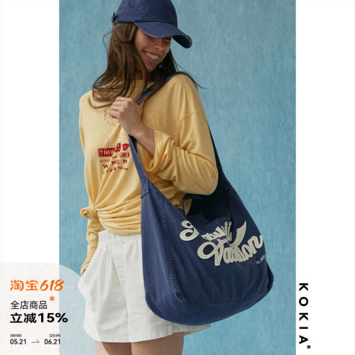 KOKIA美式复古多用帆布托特包