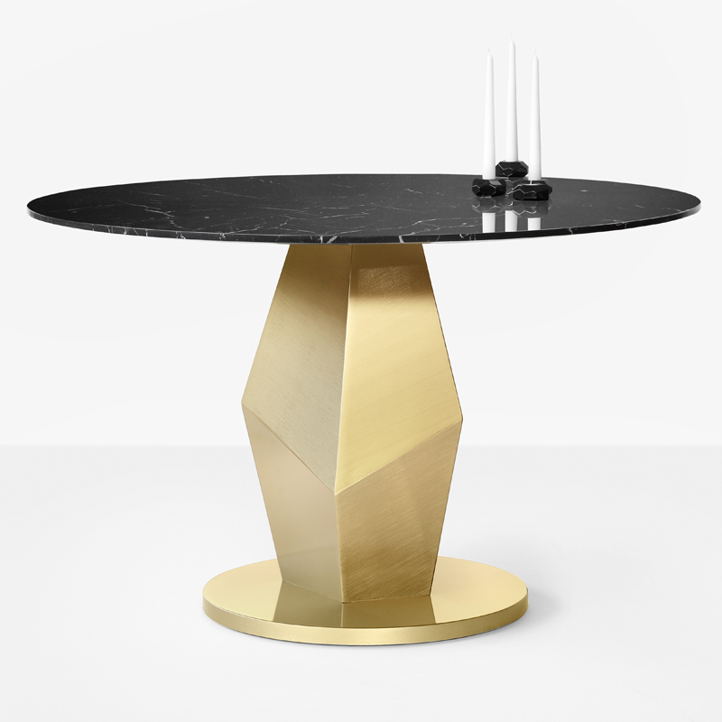 北欧风格天然大理石轻奢圆形桌子