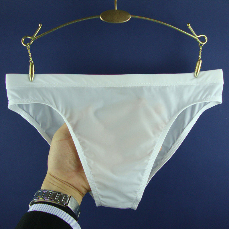 透明一片式超薄紧身男青年三角裤