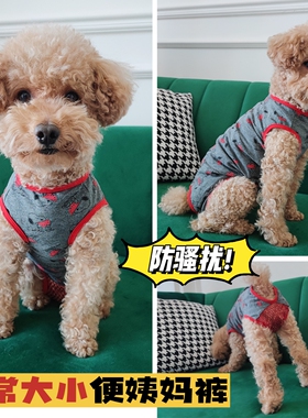 比熊泰迪狗狗安全卫生裤生理裤月经期姨妈衣服防骚扰夏薄