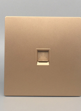 金色86型单口RJ45屏蔽超六类网络电脑信息插座CT6A网线墙壁面板