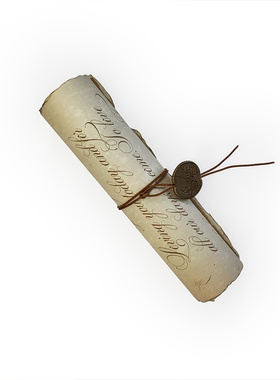 MarrySo 高端婚礼卷轴誓言卡欧式结婚宣言卡 复古贺卡diy拍照道具