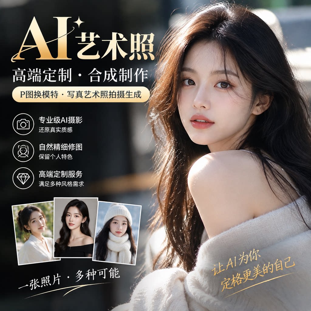 AI高端定制个人写真艺术照形象照