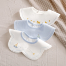 婴儿口水巾纯棉a类围嘴男女宝宝防水吐奶小月龄围兜新生儿0-3个月