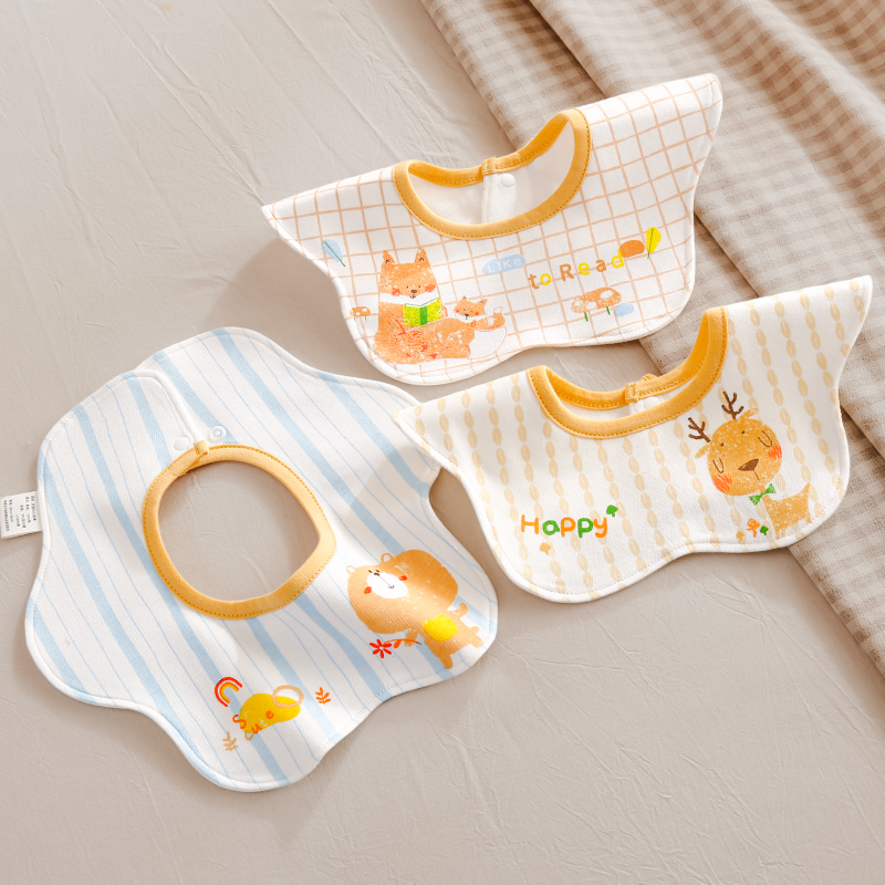 A类纯棉防水婴儿小围嘴