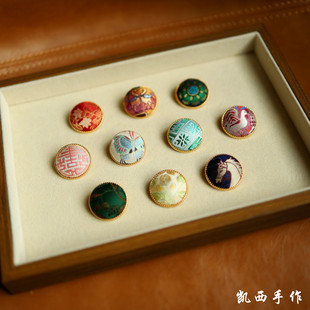 12.21补货 圆型胸针 非遗宋锦云锦蜀锦唐锦手工饰品 名家经典花位