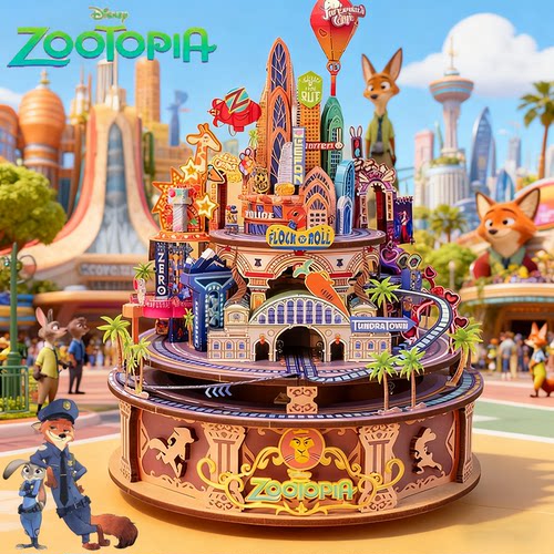 迪士尼疯狂动物城八音盒桌面摆件