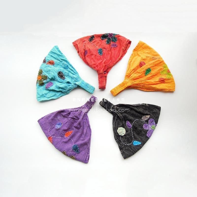 超宽刺子另类尼泊尔纯棉做旧发带