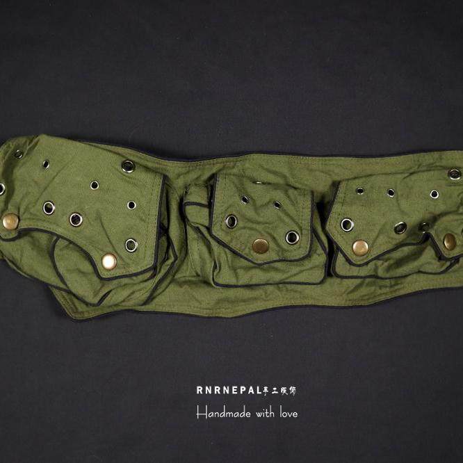 Hippie waist bag嬉皮腰包欧美音乐节工装铆钉摇滚复古胸包男女