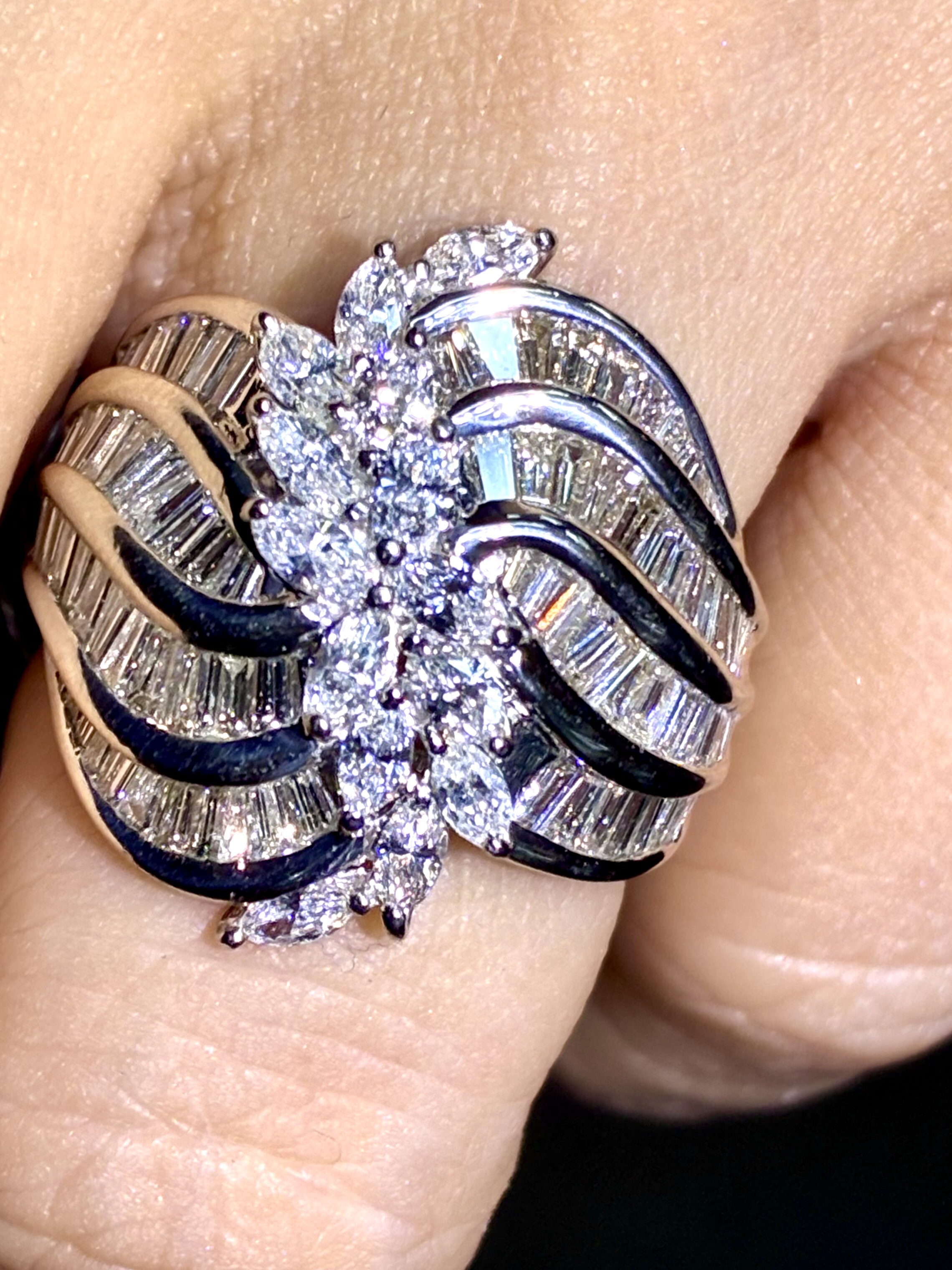 2万内亏本卖3克拉多宽版豪华钻戒16克多重工Pt铂金钻石戒指21.5mm