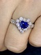 1万多亏本卖近1.5克拉爱心色标级皇家蓝蓝宝石钻戒镶钻石1.1克拉