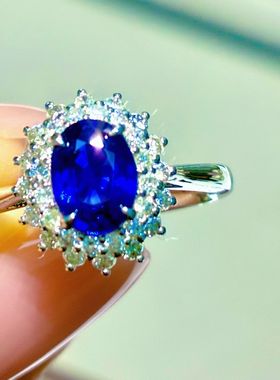 收藏级 色标皇家蓝宝石1克拉 玻璃体Pt950镶钻石0.45克拉CGRL证书