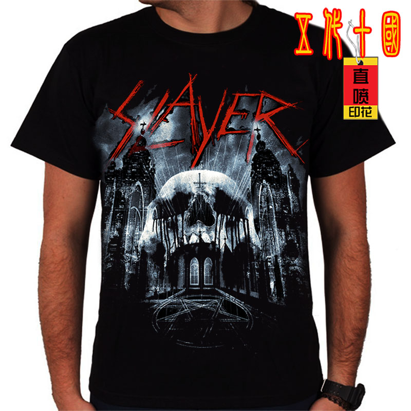 Slayer 铁拳摇滚t恤男潮宽松速度死亡重金属死核杀手乐队欧美街头