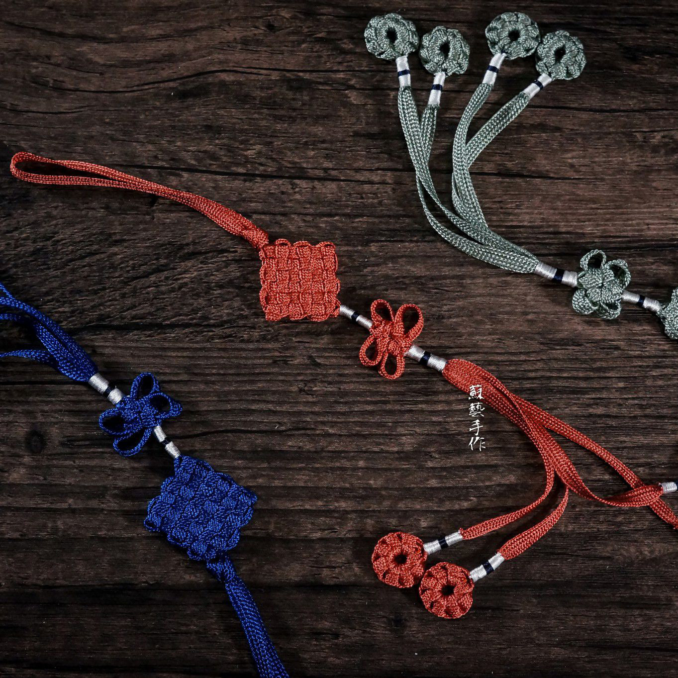 盘长团锦传统中国结 手工编织绳结挂饰打圈款 配饰挂件