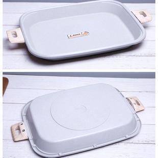 麦饭石烤鱼盘白玉兰烤盘纸包鱼锅不粘锅麦石烤盘烤肉烧烤电磁炉锅