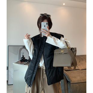 超酷马甲女 冬新款设计感小众休闲时尚小立领棉衣马夹外套