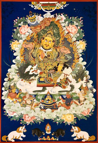青海热贡财宝天王梵巷唐卡装饰画