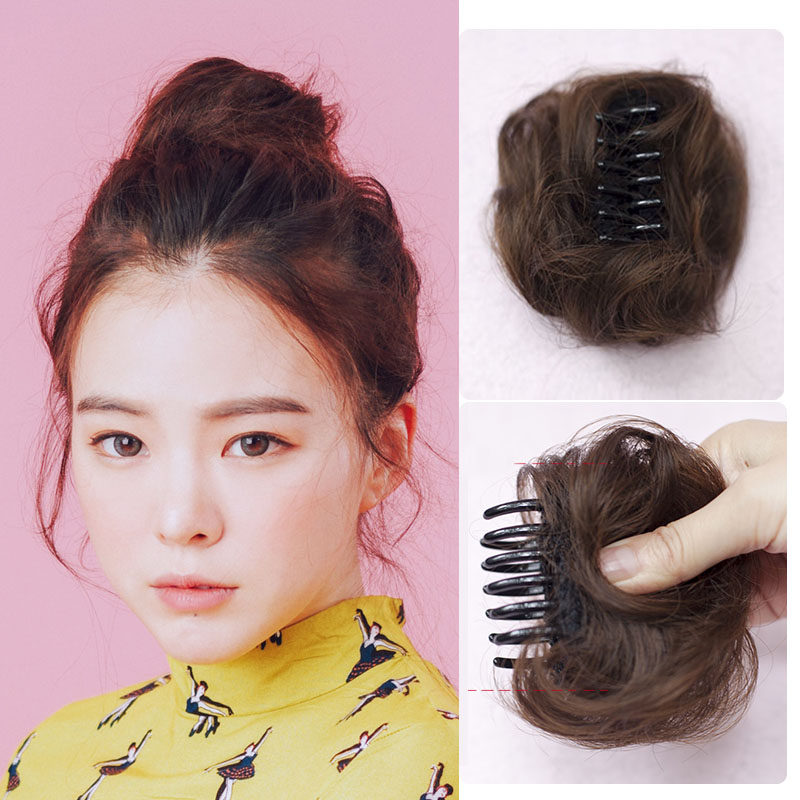 女生假发盘发卷发包花苞头假发包