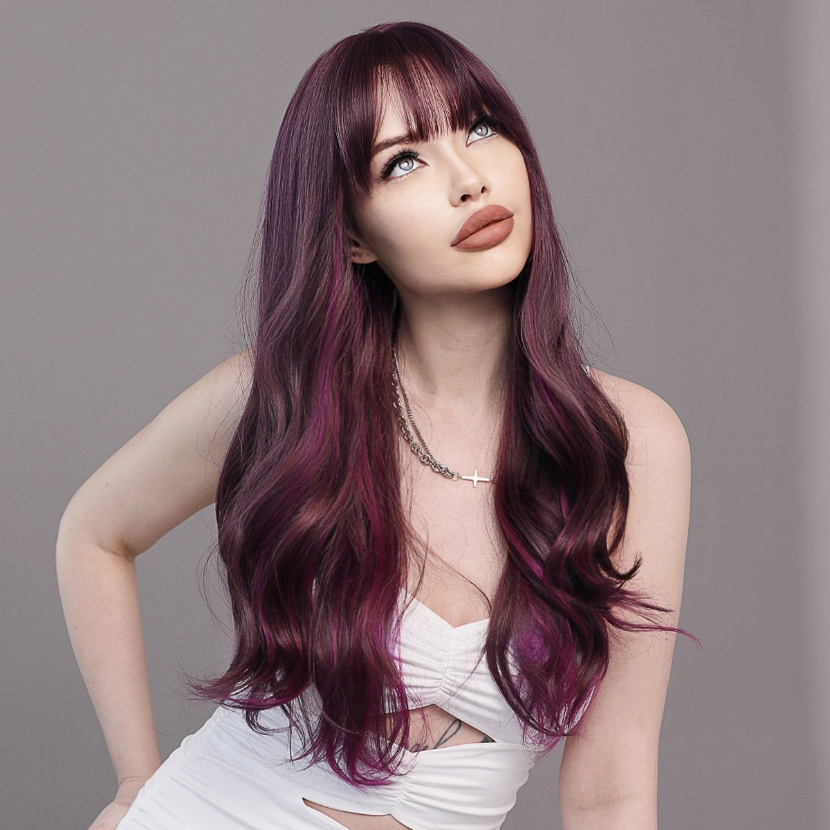欧美假发长卷发彩色挑染头套Wig