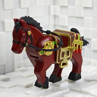 兼容国产10509古代三国战马教育积木零件马匹 骑马 动物小颗粒moc