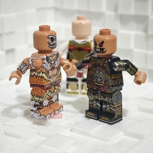 迪库三国小侠积木身体表情素材赵云吕布古代人仔配件散件玩具MOC