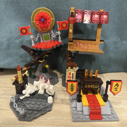 古代积木MOC场景包子铺武器店