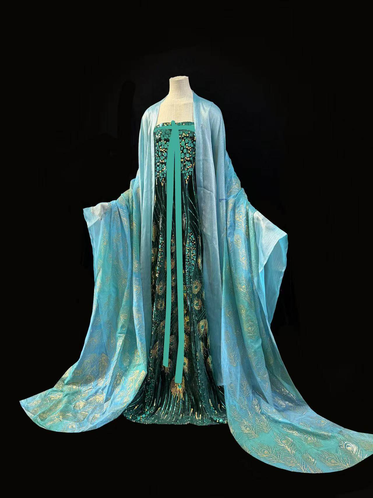 青泠谷雀翎齐胸大袖衫裙汉服套装,女装/女士精品,汉服套装,淘宝优惠券,粉丝福利购,淘宝优惠卷