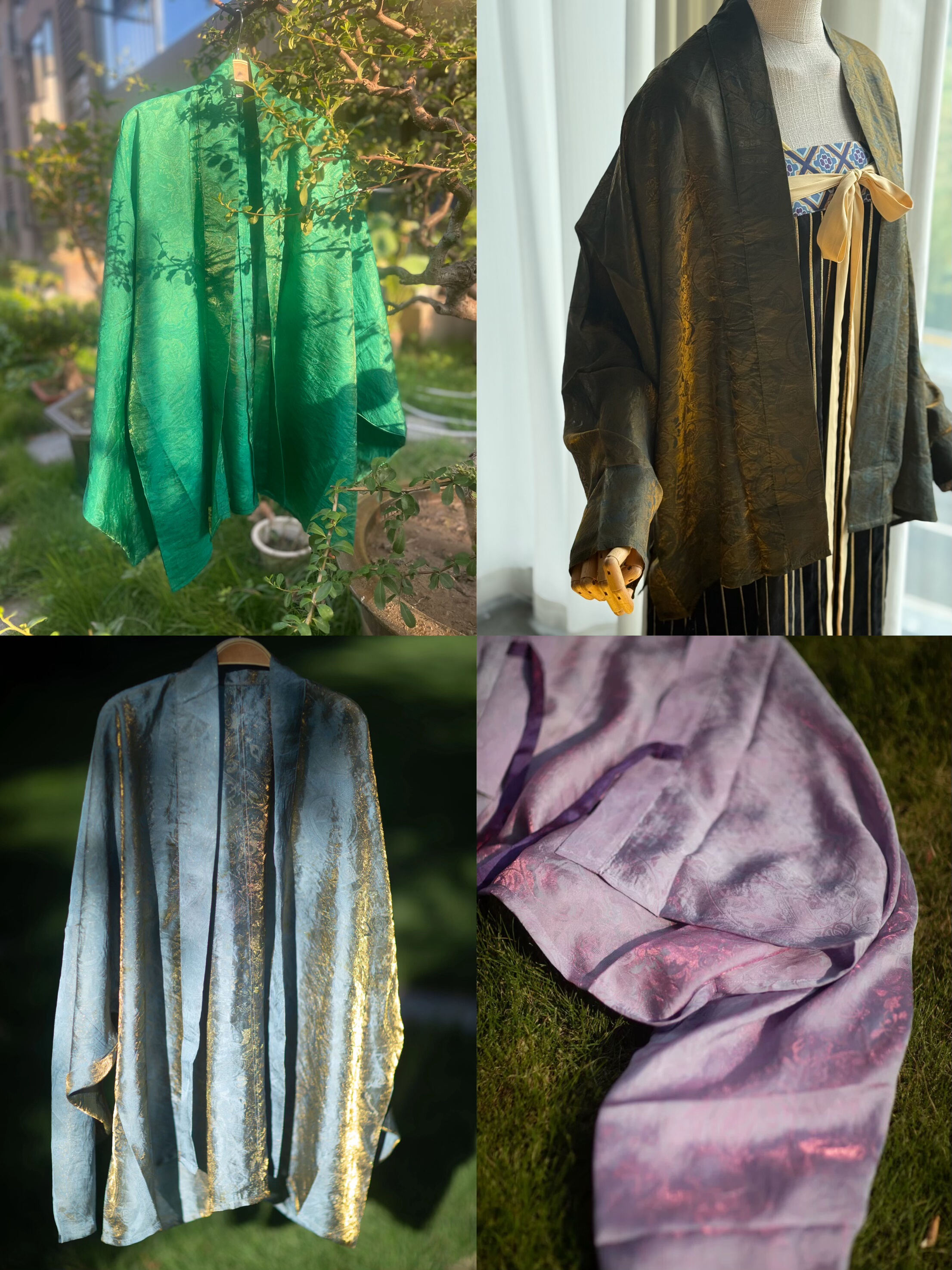 青泠谷浮光跃金人丝提花飞机袖