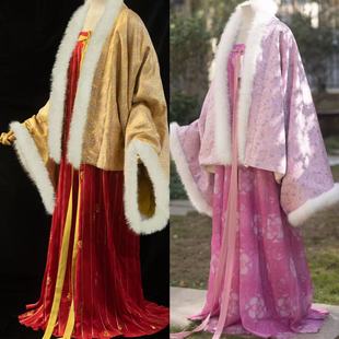 青泠谷秋冬织锦加仿兔毛中长法门寺披衫