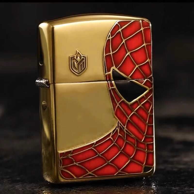 zippo打火机正品原装黄铜盔甲蜘蛛侠 送人漫威迷收藏 防风煤油