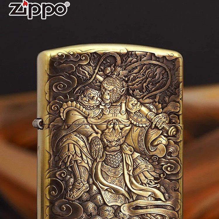 zippo打火机封侯拜相官方正版黄铜盔甲雕刻煤油防风男士收藏礼物