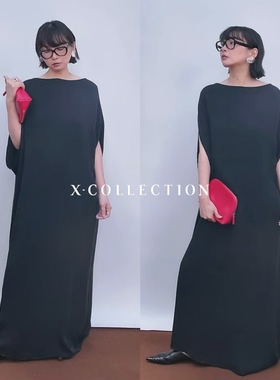 xcollection26夏经典日本进口砂洗铜氨丝慵懒风廓型连衣长裙