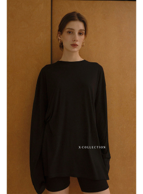 xcollection25春夏新品 天丝羊毛长袖T氛围感慵懒原创高级百搭款